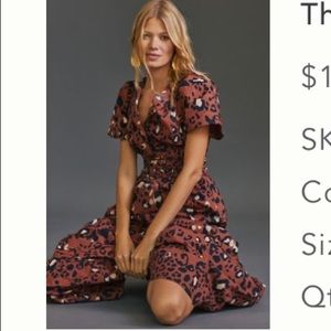 Anthropologie Maeve Somerset Leopard Maxi Dress - only worn twice!